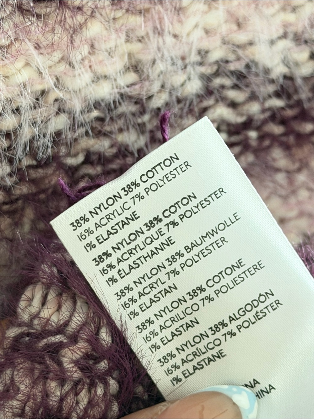 Anthropologie Pilcro Eyelash Baby Sweater Tee Size XS Purple Striped - Picture 5 of 8